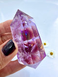 Load image into Gallery viewer, Amethyst 12 Sided Vogel with Rainbows
