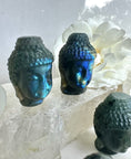 Load image into Gallery viewer, Labradorite Buddha Head, Reiki,  Meditating Buddha Sculpture
