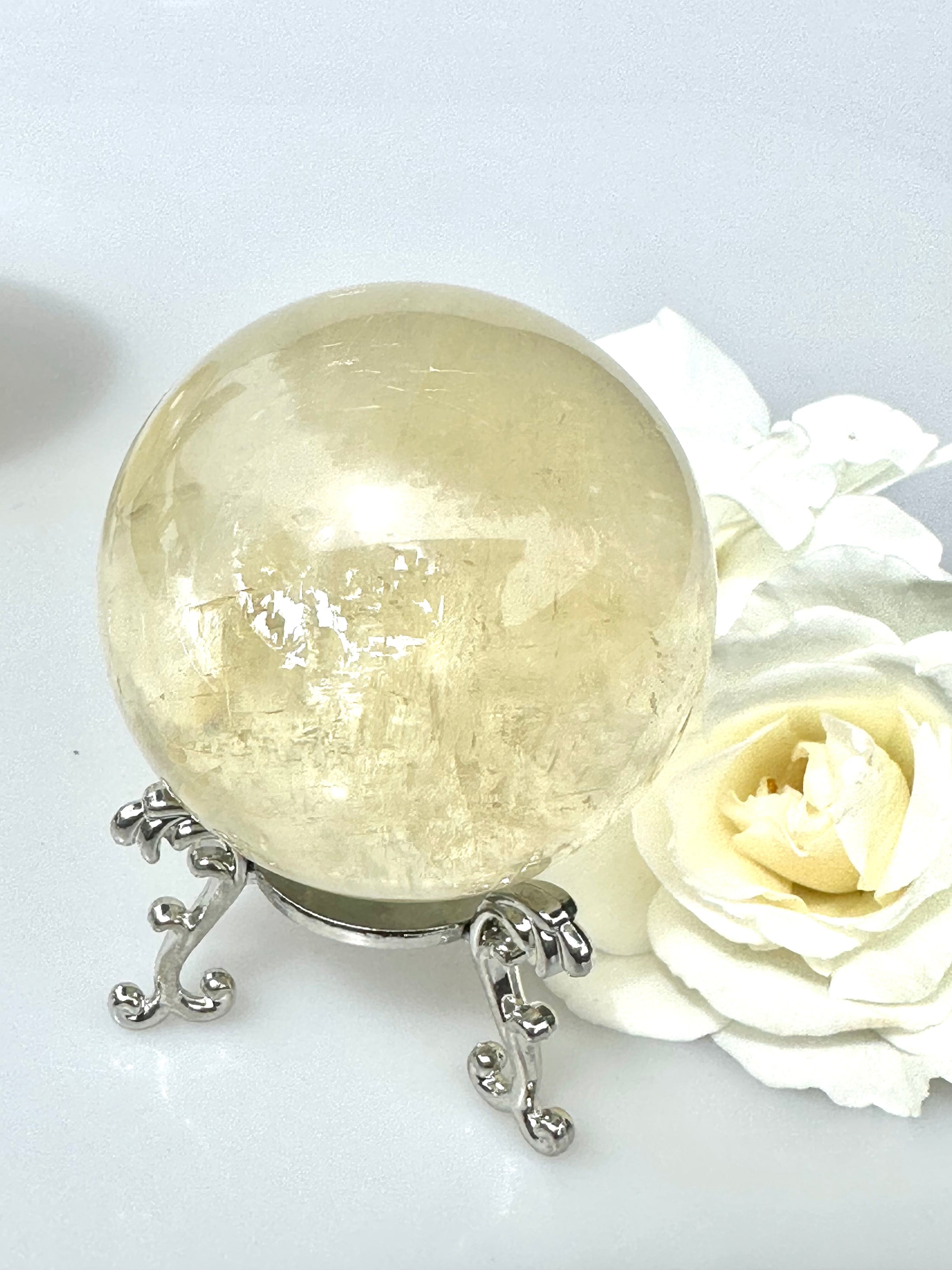 Small Honey Calcite Sphere| Optical Honey Calcite | Reiki | Home Decor | Gifts