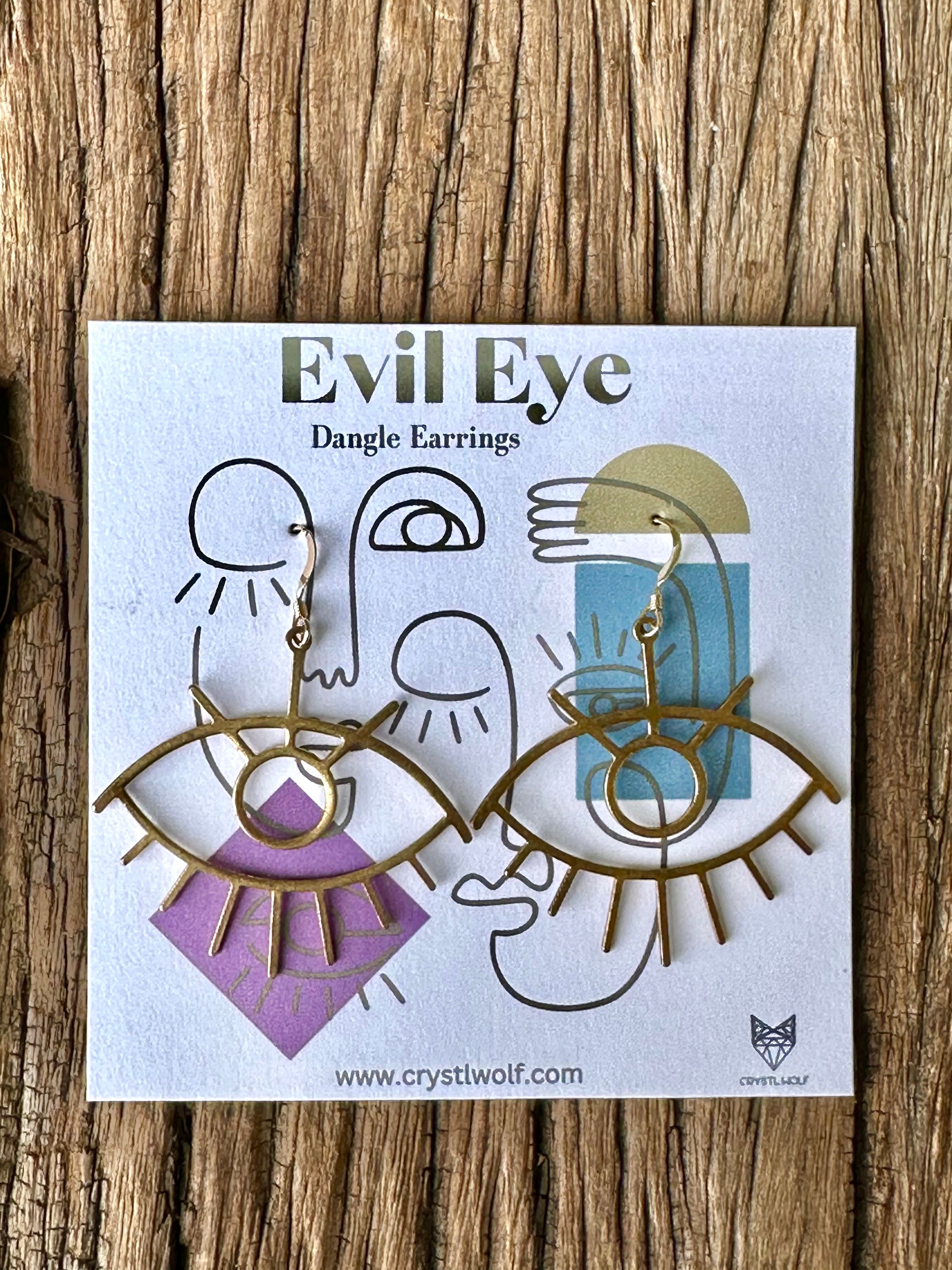 Evil Eye| Third Eye| Brass Dangle Earrings