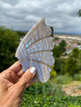 Load image into Gallery viewer, 9.8" Tall-Full Flash Moonstone Butterfly Wings Carving On Stand

