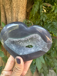Load image into Gallery viewer, Dark  Druzy Agate Heart
