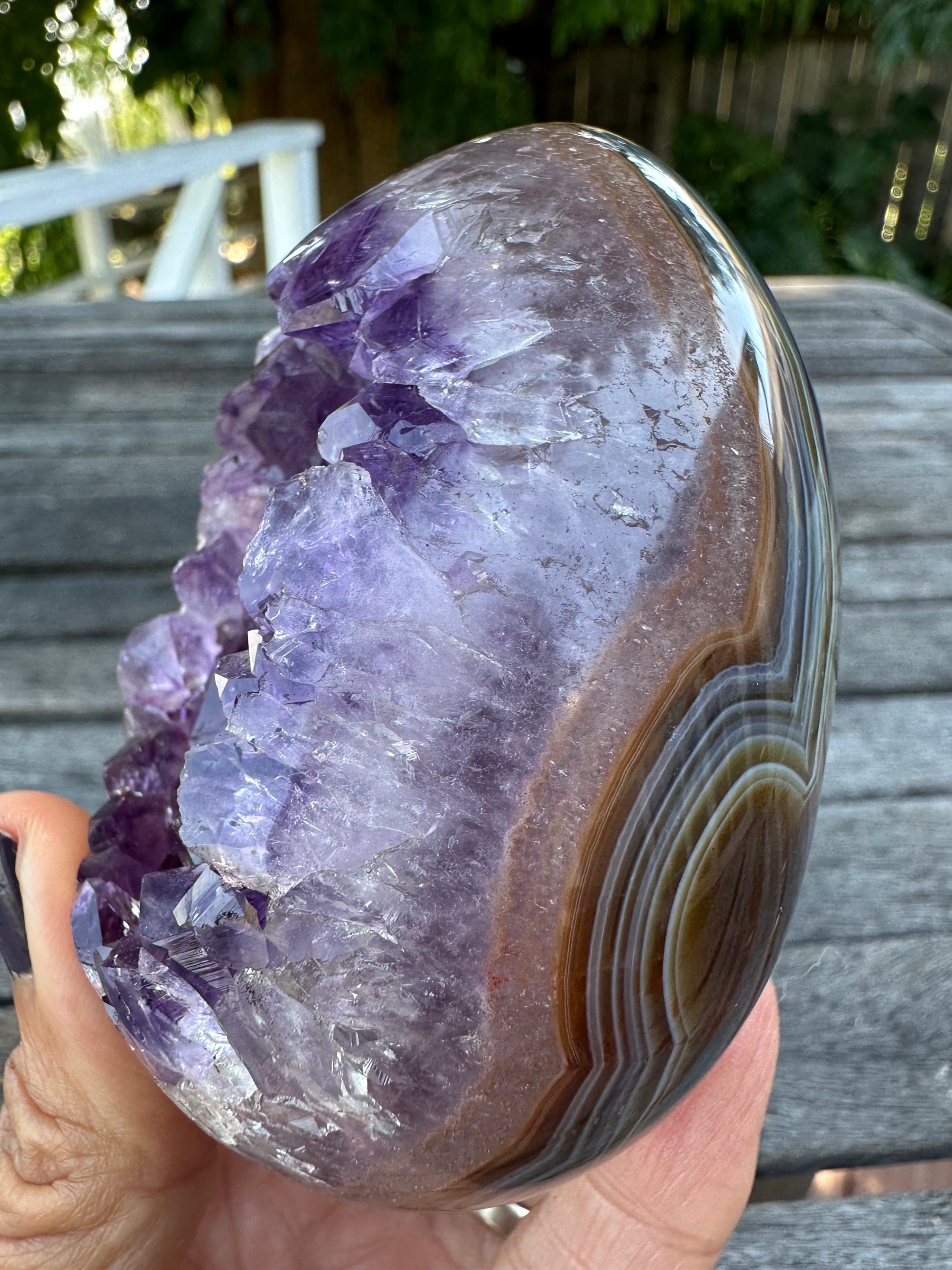 Beautiful Amethyst Agate Egg | Dragon Egg | Crystal Quartz On Stand  | Energy Healing Stone
