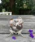 Load image into Gallery viewer, Beautiful Flower Agate Sphere with Druzy Pocket
