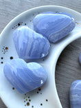 Load image into Gallery viewer, High-Quality Thick & Plump Blue Lace Agate Puffy Hearts
