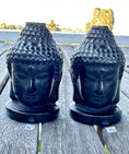 Load image into Gallery viewer, 3" Black Obsidian Buddha Head, Protection Stone, Meditation Stone
