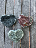 Load image into Gallery viewer, High Quality  Druzy Amethyst Hearts | Uruguay Amethyst | Rare Colors | Druzy | Home Decor
