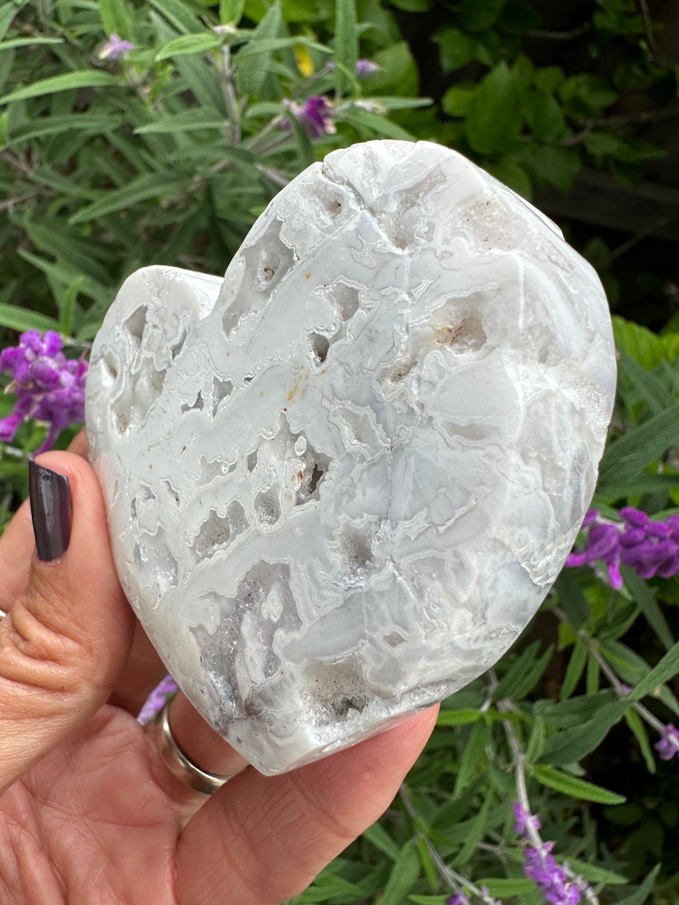 Beautiful White Plum Agate with lots of druzy!