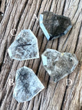 Load image into Gallery viewer, Black Rutile Faceted Clear Quartz Hearts
