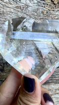 Load and play video in Gallery viewer, Stunning facet cut Clear Quartz Heart with rainbows
