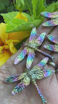 Load and play video in Gallery viewer, Bismuth Dragonflies / Bismuth Animals/ Magicial/ Rainbow Crystal / Bismuth Ore / Metallic Crystal / Healing Crystal
