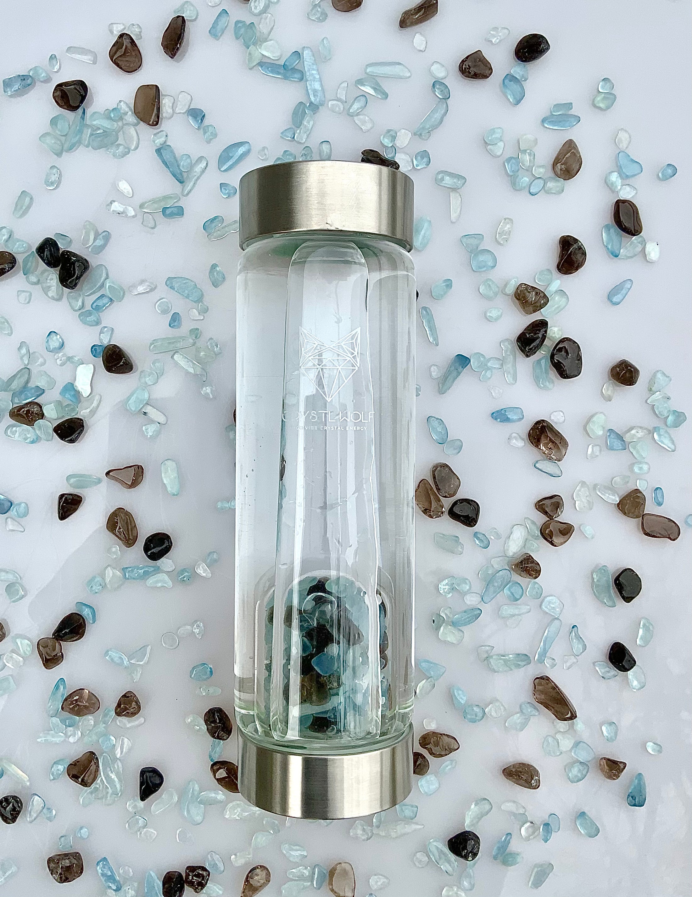 STRESS FREE - Crystal Infused Water Bottle