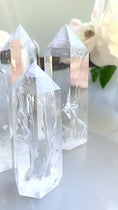 Load and play video in Gallery viewer, Gorgeous Rainbow Clear Quartz Towers
