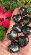 Load and play video in Gallery viewer, Black Tourmaline Polished Hearts
