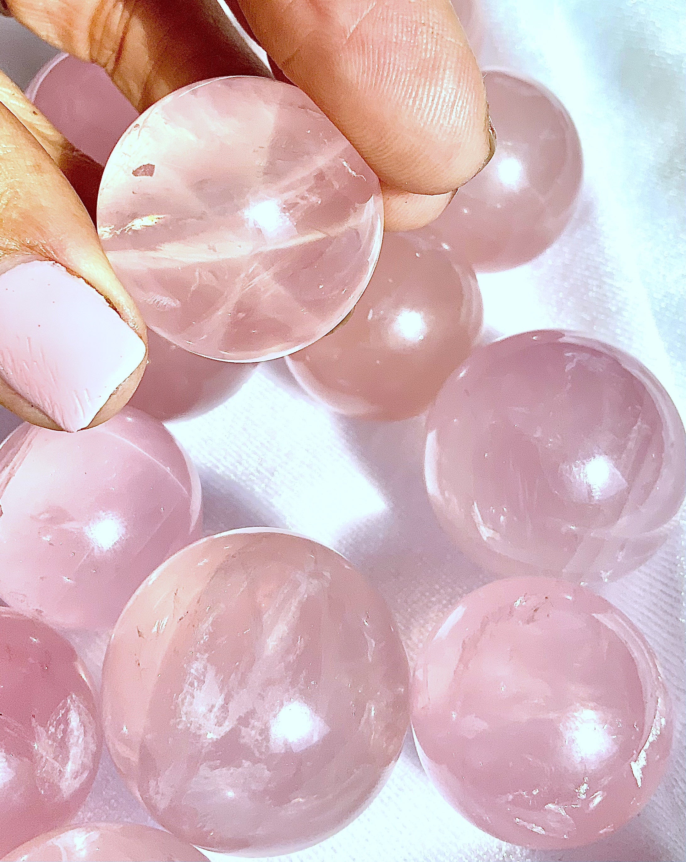 Beautiful AAA Starlight Rose Quartz Spheres