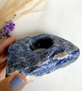 Load image into Gallery viewer, Raw Sodalite Tea Light Candle Holder
