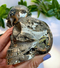 Load image into Gallery viewer, 3 1/4"  AAA + Pyrite Skull Abundance / Luck /Manifestation
