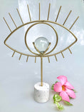 Load image into Gallery viewer, Gold Evil Eye Sphere Stand
