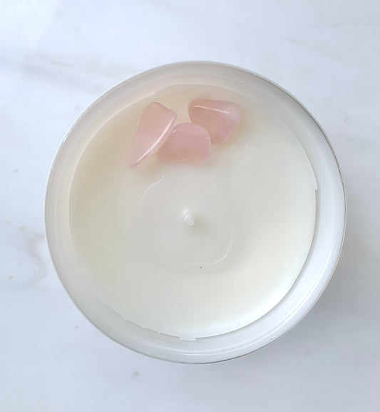 LOVE VIBES CRYSTAL + REIKI SCENTED SOY CANDLE