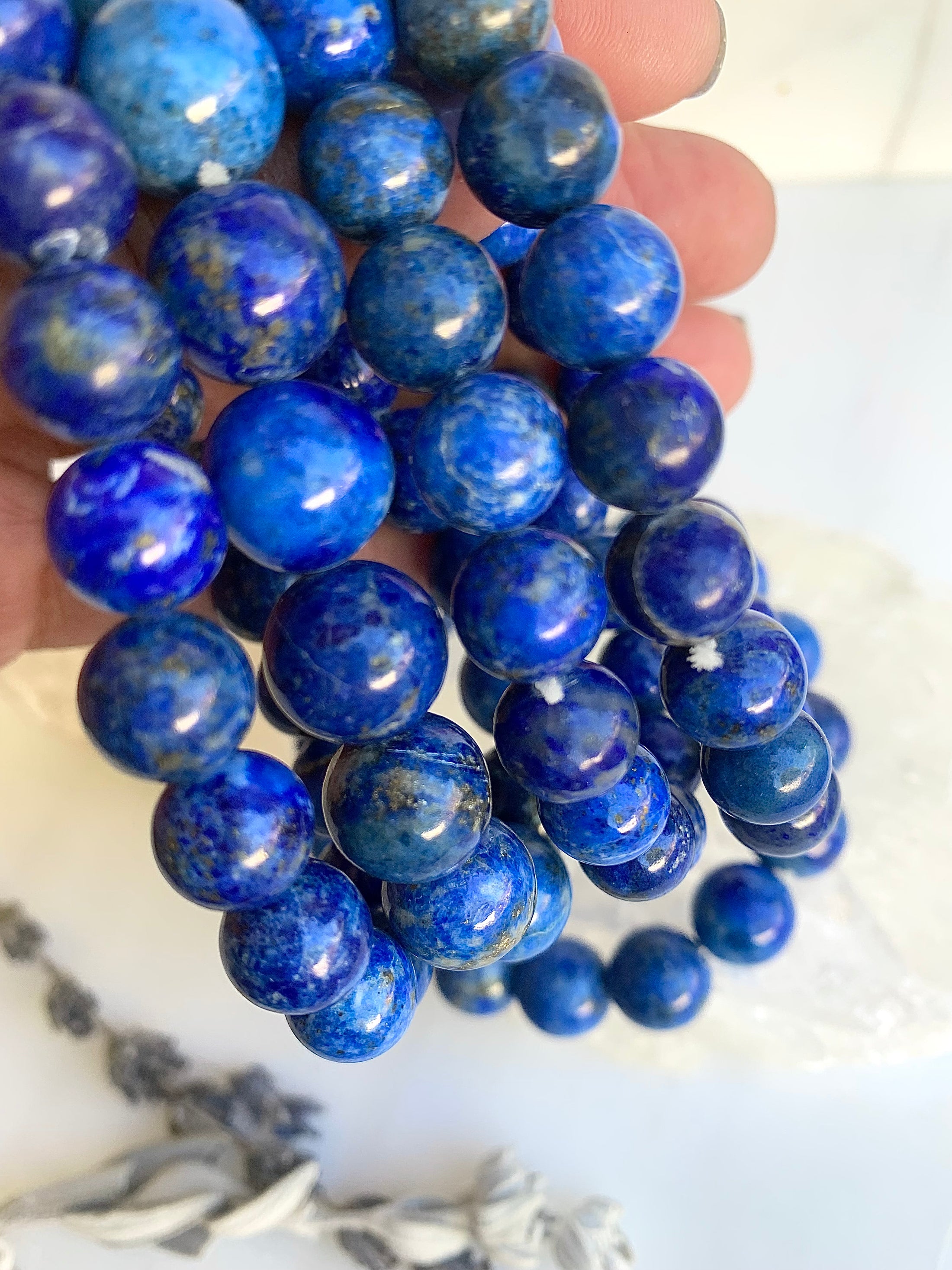 Genuine Lapis Lazuli Crystal Stack Bracelet