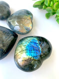 Load image into Gallery viewer, Flashy Labradorite Puffy Hearts
