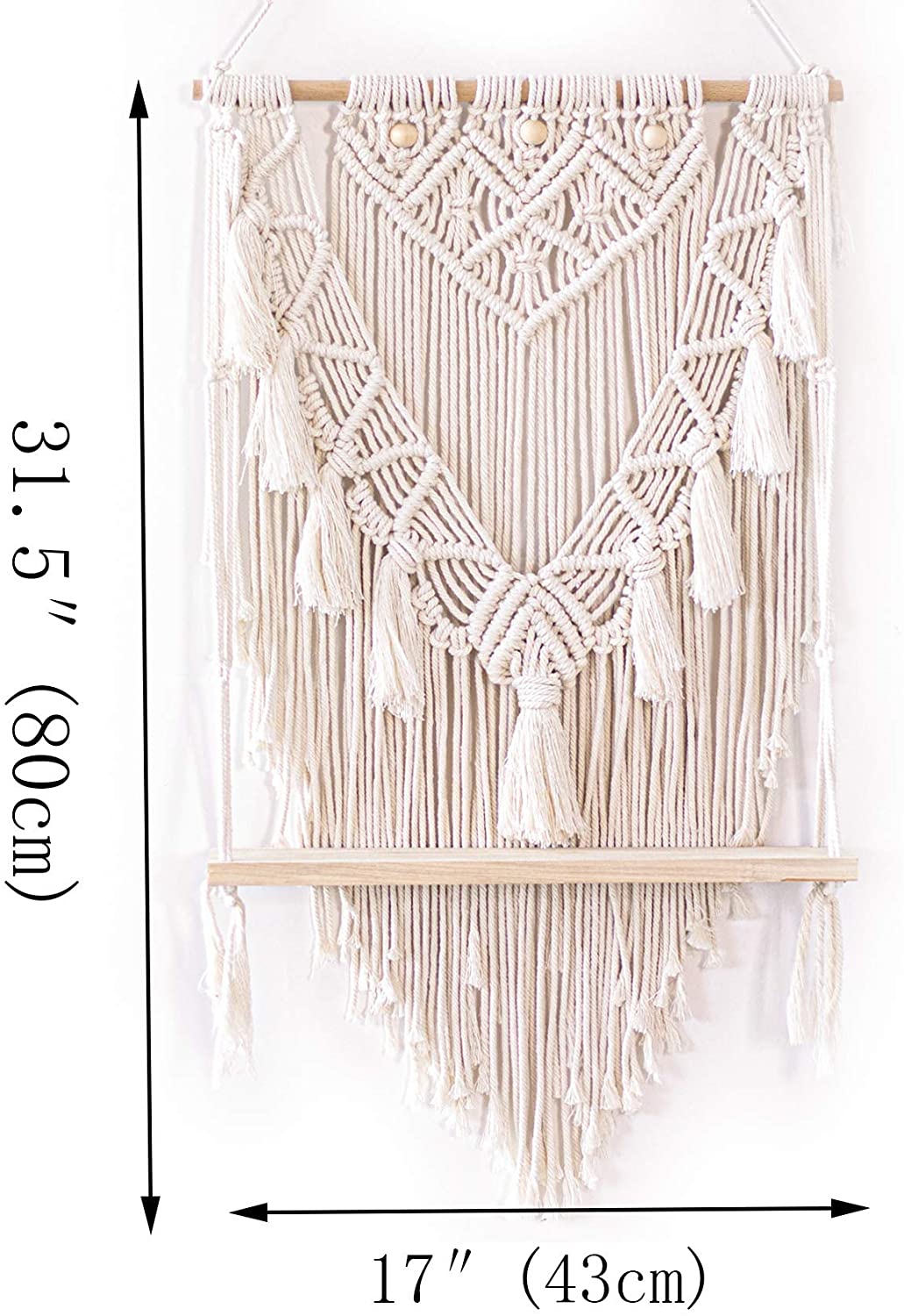 Boho Tapestry Crystal Display Wall Shelf