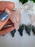 Load image into Gallery viewer, Hand Carved Crystal Wolf Pendants
